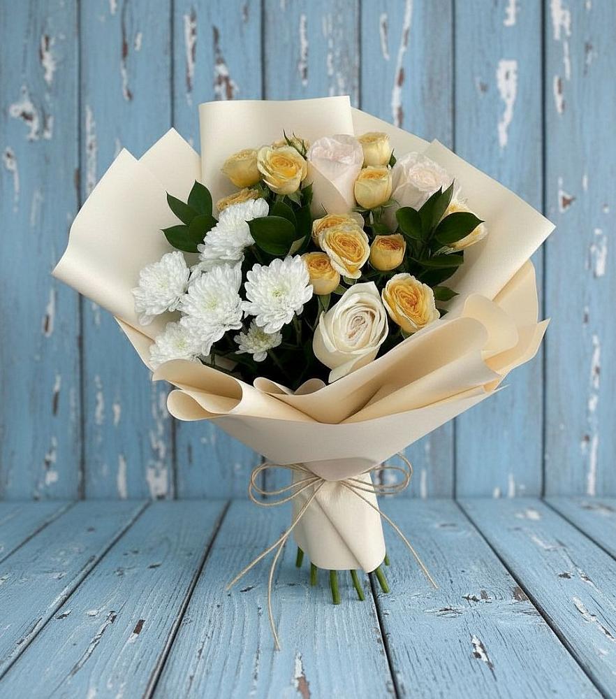 Букет цветов из: Розы и Хризантемы в Волжске