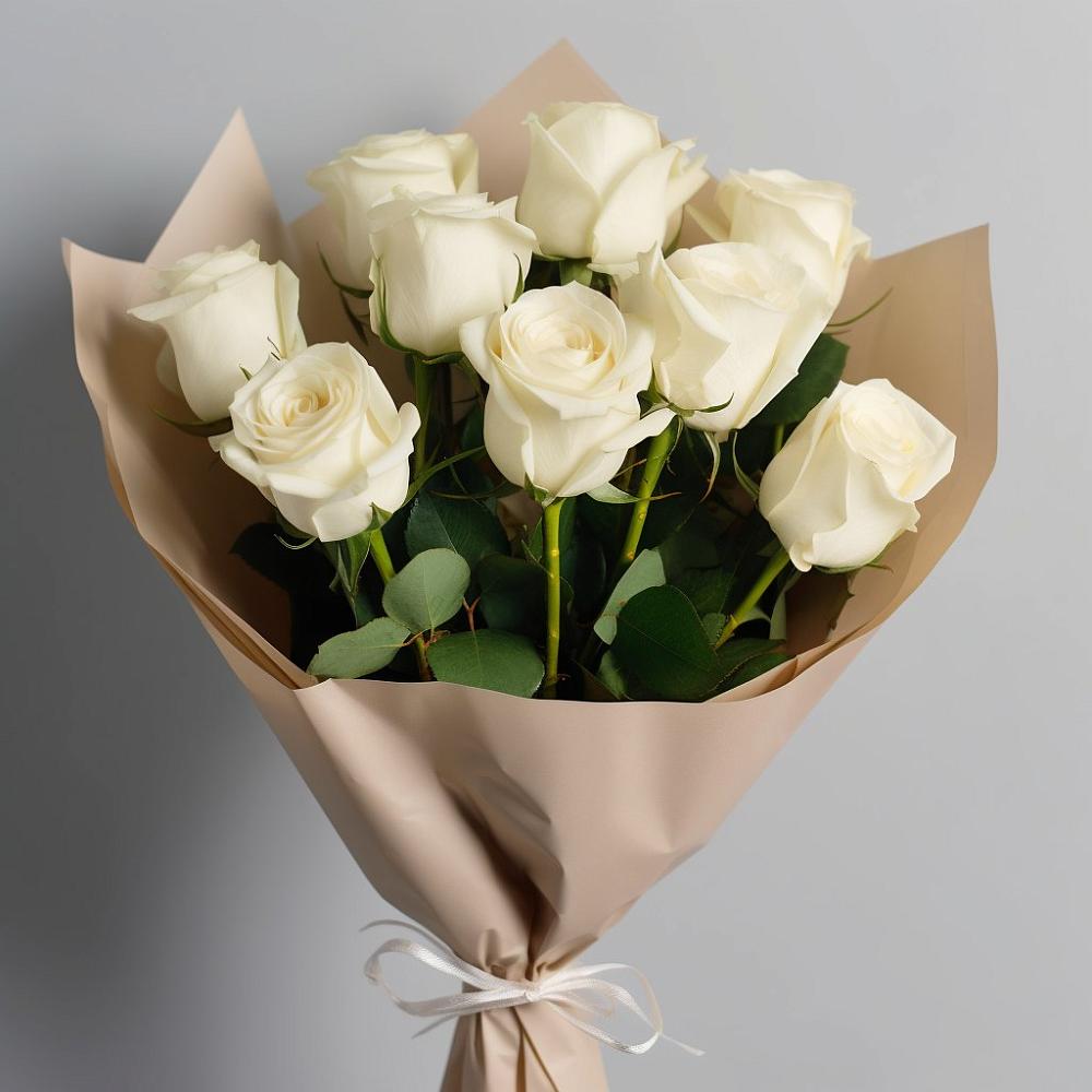 Букет 9 Белых роз Эдлесс Лав в Волжске