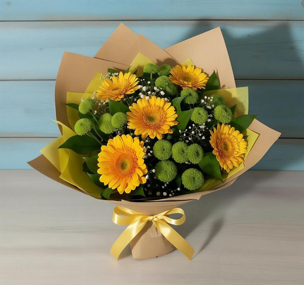 Букет цветов из: Герберы и Хризантемы в Волжске