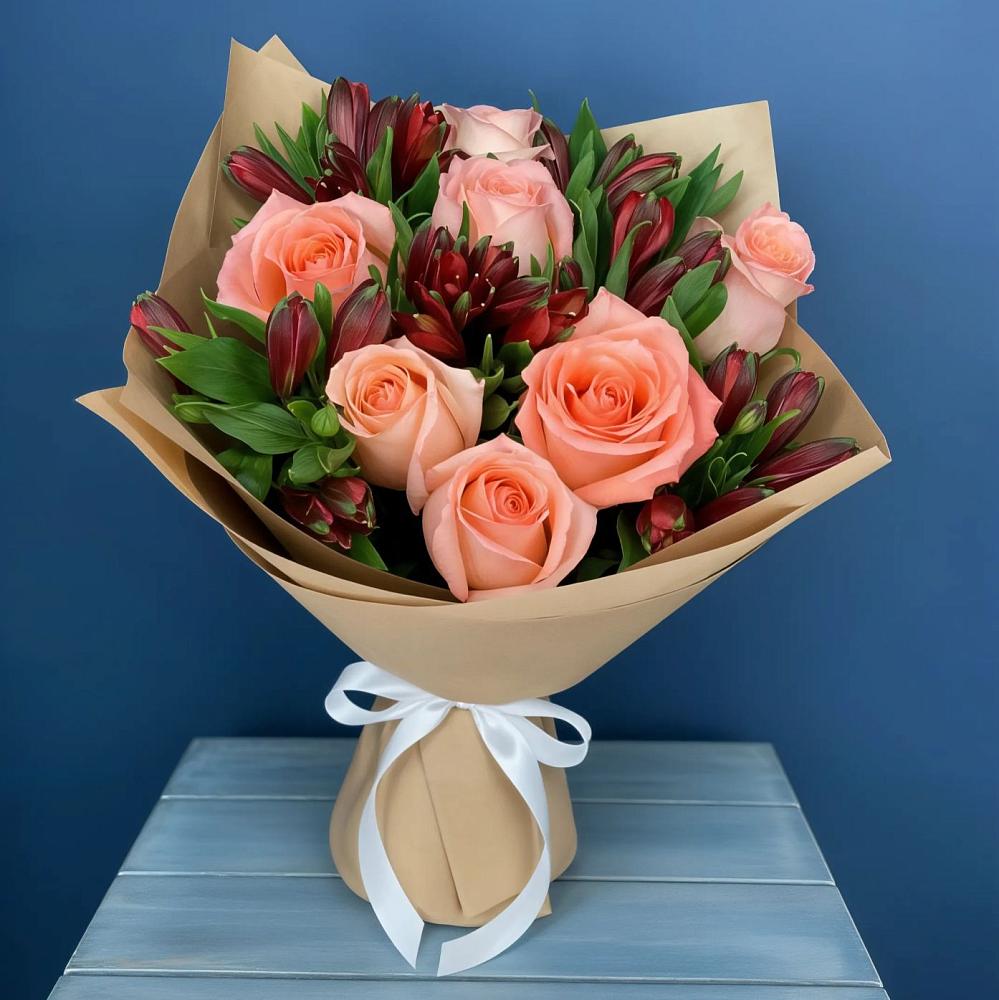 Букет цветов из: Розы и Альстромерии в Волжске