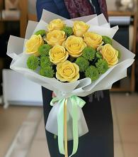 Букет цветов из:  Хризантемы и Розы #REPLACE_PRED# Волжске